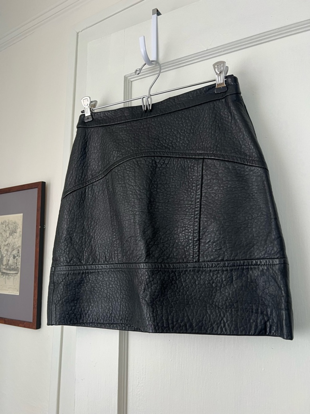 Madewell Black Genuine Leather Mini Skirt - Picture 2 of 6